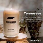 Homesick Scented Candles for Home (Tennessee) - 13.75 oz Long-Lasting Soy Wax Jar Candle for Women & Men for All Occasions, 60-80 Hours Burn Time - Notes of Patchouli, Sandalwood & Tonka Bean - Image 3