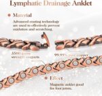 Copper Anklet for Women Magnetic Copper Ankle & Lymphatic Drainage Ring with 3500 Gauss Magnets 100% Solid Pure Copper Jewelry Gift with Adjustment Tool (Fishtail） - Image 3