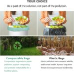 Compostable Trash Garbage bags,AYOTEE 13-15 Gallon Tall Kitchen Trash Bags,Heavy Duty Unscented 1.18Mils 55 Liter,60 Count,Strong Thicken Rubbish Waste Can Liners for Kitchen Garden Home - Image 4