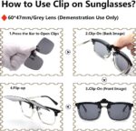 Polarized Clip-on Flip Up Metal Clip Rimless Sunglasses for Prescription Glasses - Image 5