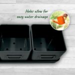 Herb Planter Indoor - Set of 3 Black Indoor Herb Garden Pots for Plants with Leather Handled Tray - Window Sill Plant Shelf - Pots with Drainage Holes and Labels - Image 4