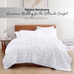 LANE LINEN Eco Friendly 100% Organic Cotton Queen Sheet Set, Soft & Comfy Fully Elasticized 15" Deep Pocket Bed Sheets, Low Pill Naturally Cooling Machine Wash Sábanas Queen- White Bed Sheets - Image 8