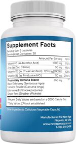 NEW AGE 8 in 1 Immune Support Booster Supplement with Echinacea, Vitamin C and Zinc 50mg, Vitamin D 5000 IU, Turmeric Curcumin & Ginger, B6, Elderberry 120 Count (Pack of 2) - Image 8