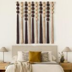 IOWER Macrame Wall Hanging Large Boho Wall Decor Natural Brown Khaki Sphericity Cotton Textile Fiber Yarn Wall Art Handmade For Livingroom Bedroom Wedding Party 39" Wx39 L - Image 2
