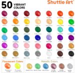 Shuttle Art Acrylic Paint, 50 Colors Acrylic Paint Set, 2oz/60ml Bottles, Rich Pigments, Water Proof, Premium Acrylic Paints for Artists, Beginners and Kids on Canvas Rocks Wood Ceramic Fabric - Image 3