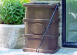 FCMP Outdoor Slim Line Design 45-Gallon Wood Grain Outdoor Home Rain Water Catcher Barrel Flat Back Container with Spigots and Mesh Screen, Brown - Image 6