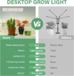 LORDEM Grow Light, Full Spectrum LED Plant Light for Indoor Plants, Height Adjustable Growing Lamp with Auto On/Off Timer 4H/8H/12H, 4 Dimmable Brightness, Ideal for Home Desk Plant Lighting - Image 5