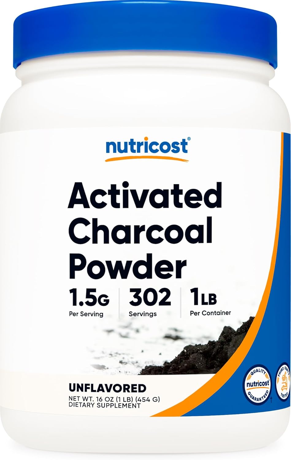 71JpEjibjL._AC_SL1500_.jpg Nutricost Activated Charcoal Powder 1lb - Food Grade Powder, Toothpaste, Facemask, Odor Control, Vegetarian, Gluten Free, Non-GMO - Image 1