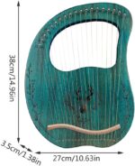 Lyre Harp, 19 Metal Strings Maple Saddle Mahogany Body Lyra Harp with Bag key included - Image 5