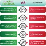 Why Not Natural Vitamin B12 Liquid Plus Folate - Organic Sublingual Extra Strength Vegan Drops - Methyl Supplement with Folinic - Image 6