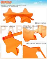 14 Pairs Star Shaped Rimless Sunglasses Frameless Star Sunglasses Transparent Candy Color Glasses Tinted Eyewear Bachelorette Party Favors Photo Booth Props, Aircraft Box Well Packaged,14 Colors - Image 3