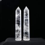 Apengshi Large Clear Quartz Natural Healing Crystal Tower 5.9"-6.3" 6 Faceted Single Point Chakra Crystal Wand Energy Meditation Stone Home Decor Collection Gift - Image 4