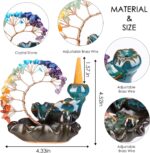 Backflow Incense Burner Ceramic Incense Waterfall 7 Chakras Crystal Tree Incense Holder Namaste Yoga Meditation and Home Decor - Image 4