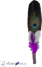 Smudge Feather, Turkey and Peacock, Unique Homecrafted Energy Cleansing Clearing Spiritual Practice House Smudging - Detailed Instructions for Beginners (Purple) - Image 2