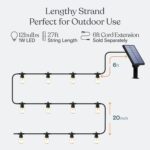 Brightech Ambience Pro Solar Powered Outdoor String Lights, 27 ft Commercial Grade Waterproof Patio Lights, 12 Edison Bulbs, Shatterproof LED String Lights for Outside, Porch - 1W Soft White - Image 4