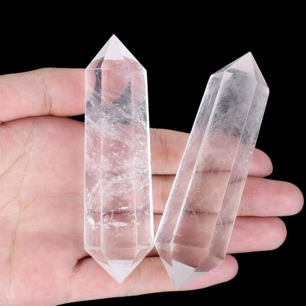 YATOJUZI 3.5" Clear Quartz Healing Crystals Wand Natural Crystals and Healing Stones Large Hexagonal Clear Quartz Crystal Points for Meditation Divination Reiki Energy Balancing 1PCS