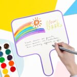 6 Pack Double-Sided Dry Erase Board- 10''X 8'' Dry Erase Paddles with Handheld Thickness 5mm Answer Whiteboard with 6 Colorful Erasers for Home School and Office Mini Writing Board - Image 7