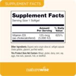 NatureWise Vitamin D3 5000iu (125 mcg) 1 Year Supply for Immune Support, Healthy Muscle Function, and Bone Health - Non-GMO, Gluten Free in Organic Extra Virgin Olive Oil, (Mini Softgel), 360 Count - Image 3