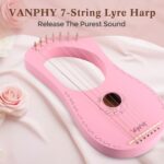 Lyre Harp VANPHY Lyre Harp 7 Strings Mahogany Body Metal String for Beginner Harp Classical Style Harp Instrument with Tuning Wrench Strings Songbook Gig Bag (Pink) - Image 7