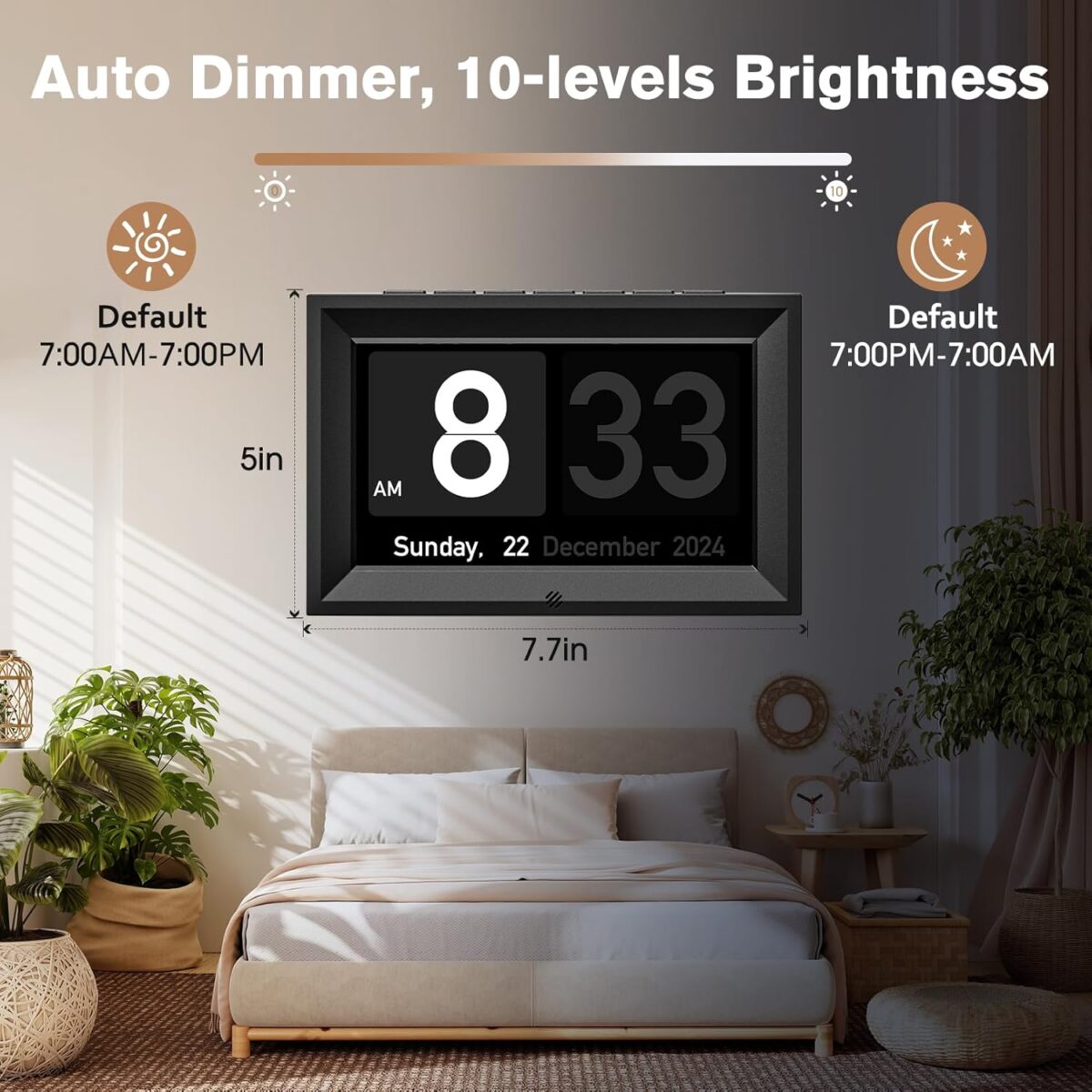 GOLOZA 7'' Digital Calendar Clock, Talking Clock with 10 Volumes, 6 Display with 10 Color Modes, Auto Dimmable, Alarms & Birthday & Holiday Reminders, 3 Pill Reminders Clocks for Kids Adults Seniors - Image 6