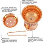 Metal Frankincense Resin Incense Burner, Incense Censer, Portable Bakhoor Burner, Charcoal Bakhoor Burner, Myrrh Burner with Tongs for Yoga, Spa Aromatherapy (Rose Gold) - Image 3