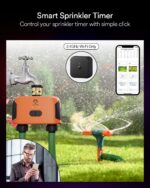 Lumary Smart Sprinkler Timer 2 Zone, WiFi Water Timer for Garden Hose, Brass Inlet Water Hose Timer Outdoor, Manual/Automatic Drip Irrigation Timer, App/Voice Control Work with Alexa, Orange, L-WT2A1 - Image 2