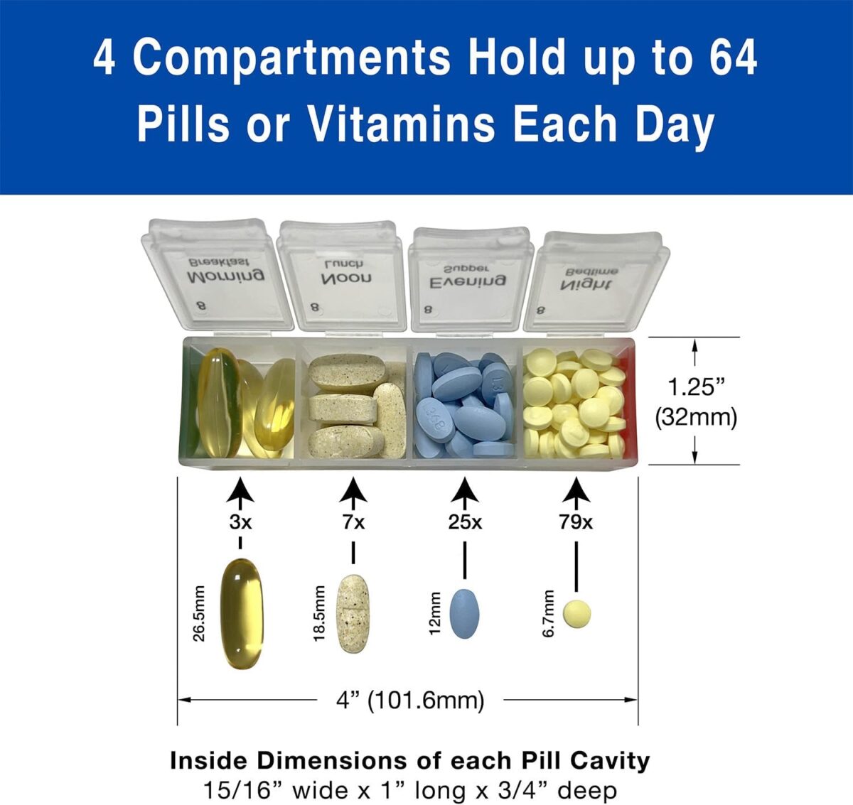 FSA HSA Eligible Monthly Pill Organizer System 4 Times a Day, 31 Day Pill Organizer Box with Talking Alarm Reminding System, Monthly Pill Box for Daily Medication, Gift for Mom, Dad, Elderly - Image 3