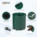VINGLI 50 Gallon Collapsible Rain Barrel, Portable Water Storage Tank, Rainwater Collection System Downspout, Water Catcher Container with Filter Spigot Overflow Kit - Image 2