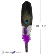 Smudge Feather, Turkey and Peacock, Unique Homecrafted Energy Cleansing Clearing Spiritual Practice House Smudging - Detailed Instructions for Beginners (Purple) - Image 3