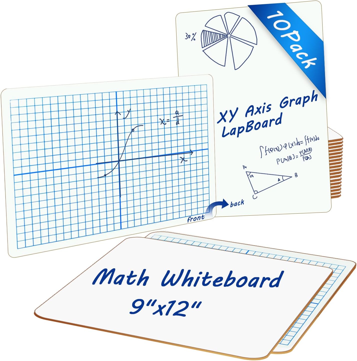 71M7gfxtjL._AC_SL1500_.jpg 10 Pack Double-Sided XY Axis Graph Math Whiteboard Durable Dry Erase Board for Math Practicing in Classroom Math Manipulatives Grid Whiteboard for Students School Supplies - Image 1