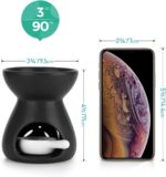 ComSaf Essential Oil Burner Wax Melt Burners Set of 2, Aromatherapy Aroma Burner Ceramic Oil Diffuser Candle Tealight Holder Home Bedroom Decor Christmas Housewarming Gift, Black - Image 7