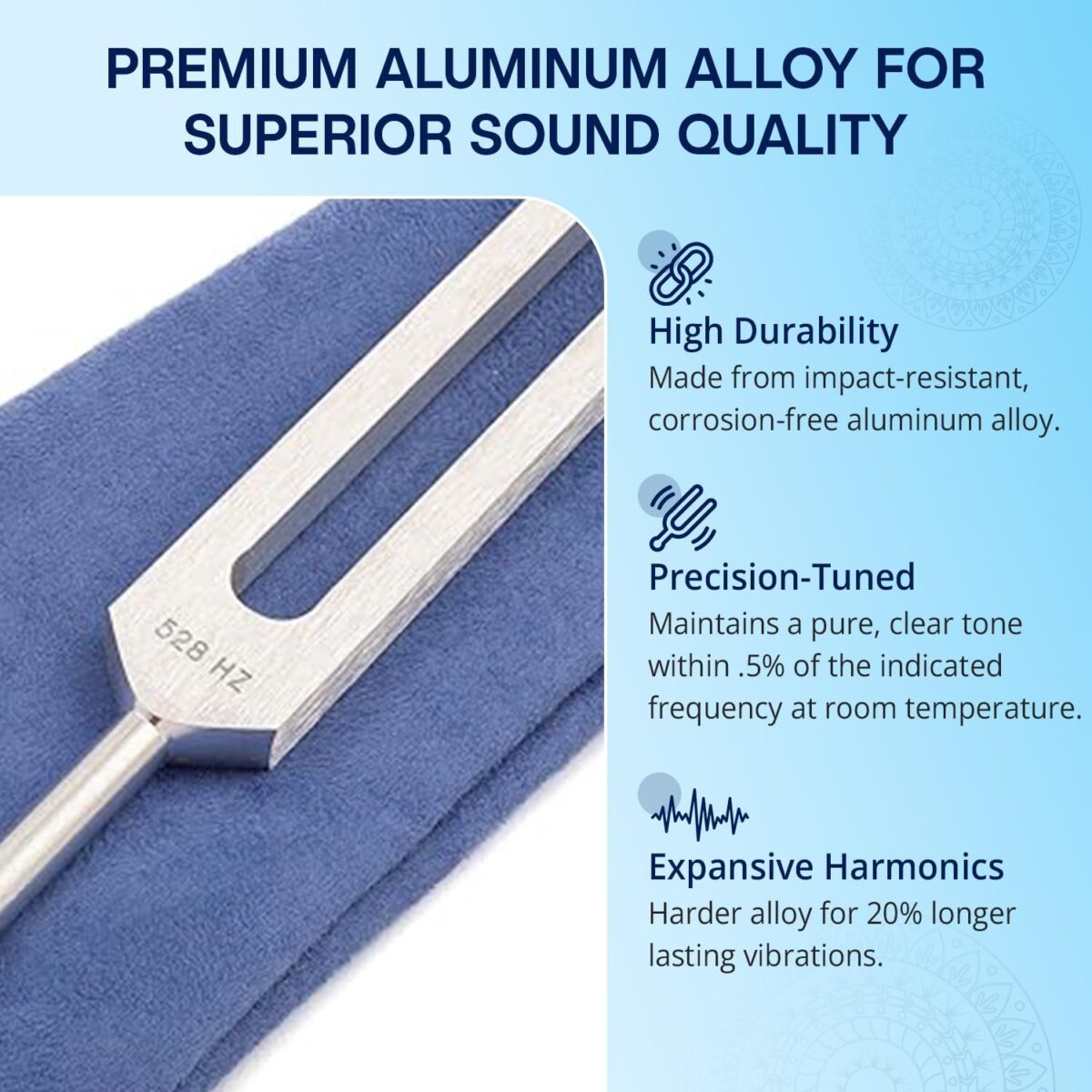 Solfeggio Tuning Forks Set for Healing – 9 Chakra Frequencies 174Hz to 963Hz | Precision-Machined Aluminum Alloy | Made in USA | Chakra Healing, Sound Therapy, Reiki, Yoga, Energy Balancing Tools. - Image 5