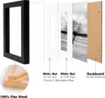 Egofine 5x7 Picture Frames Set of 4, Made of Solid Wood Covered by Plexiglass 3.5x5 and 4x6 with Mat or 5x7 without Mat, for Table Top Display and Wall Mounting Photo Frame White - Image 3