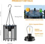 KOOPER Solar Lanterns Outdoor Waterproof, Upgraded Bright Hanging Solar Lights Outdoor Lantern, Metal Outdoor Solar Lanterns Decorative, Hanging Solar Lantern Lights for Yard Patio Garden Decor 2 Pack - Image 8