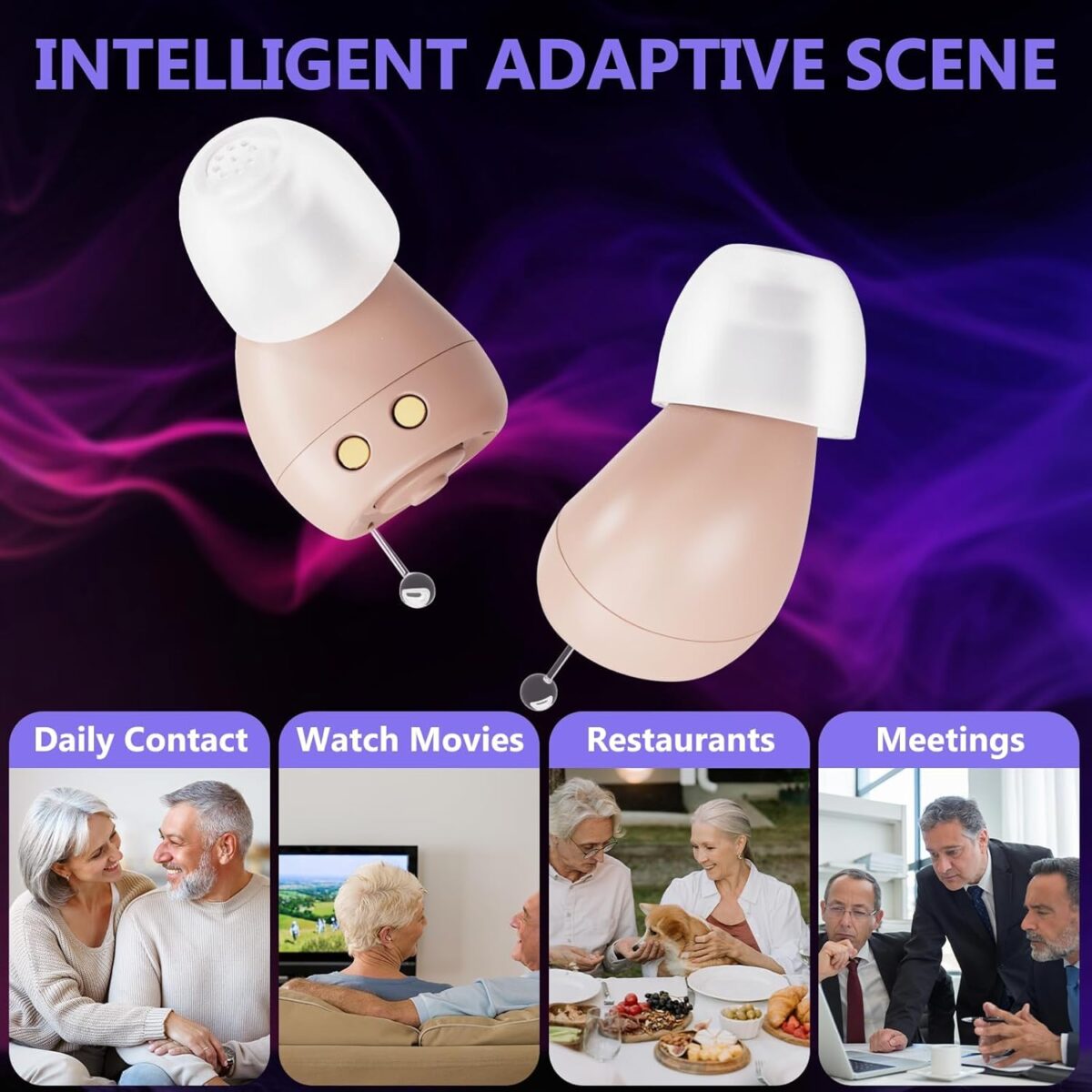 Hearing Aids for Seniors, Mini Rechargeable and Long-Lasting Invisable IN-THE-EAR Hearing Aids with Noise Cancelling, Customizable Listening Experience and Easy Control - Image 5