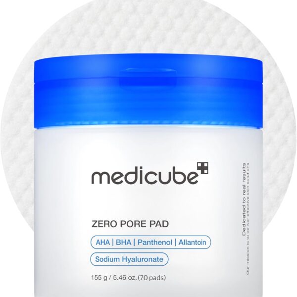 Medicube Zero Pore Pads 2.0, Dual-Textured Facial Toner Pads for Exfoliation and Pore Care with 4.5% AHA Lactic Acid & 0.45% BHA Salicylic Acid, Ideal for All Skin Types, Korean Skin Care (70 Pads)