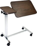 Vaunn Medical Adjustable Tilt Overbed Bedside Table with Wheels for Hospital and Home Use - Image 4