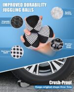 Juggling Balls for Beginners and Professionals Set of 3, Juggling Bean Bags,Durable Juggle Ball Kit (Black - White 4.2 oz) - Image 4