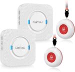 CallToU Wireless Caregiver Pager Smart Call System 2 SOS Call Buttons/Transmitters 2 Receivers Nurse Calling Alert Patient Help System for Home/Personal Attention Pager 500+Feet Plugin Receiver