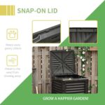 Outsunny Garden Compost Bin 80 Gallon Outdoor Large Capacity Composter Fast Create Fertile Soil Aerating Box, Easy Assembly, Black - Image 6