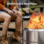 CIAYS Smokeless Firepit, 19 Inch Fire Pit for Camping with Patented Technology, Portable Fire Pit for Outside with Steel Grill Rack, Fire Poker, and Bag, Easy Setup and Storage, Wood Burning - Image 7