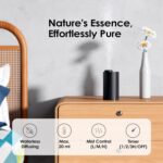 Waterless Diffuser for Essential Oil, Battery Operated Nebulizer, 0.7 Fl.Oz./ 20mL Capacity, Mini Scent Air Machine, 4 Timers & 3 Mist Levels for Home, Room, Car, Office - AN6 Black - Image 2