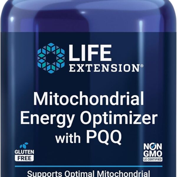 Life Extension Mitochondrial Energy Optimizer with PQQ – For Heart & Brain Health, Energy Management and Anti-Aging - Gluten-Free, Non-GMO, Vegetarian – 120 Capsules