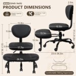 Cross Legged Office Chair with Wheels, Meditation Chair, ADHD Desk Chair for Adults, Adjustable Height Yoga Office Chair, Wide Criss Cross Chair with Lumbar Support, Kneeling Chair-Black - Image 2