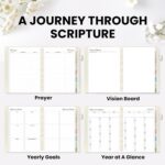 2025 Christian Planner - 12 Month Bible Journal and Prayer Planner 9"x11.2" Spiral Bound, Monthly & Weekly Christian Organizer Gifts for Women Men (Beige) - Image 4