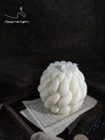 Artisanal Knot Ball Candle - Oversized Large Handmade Soy Wax Sculptural Decor, Elegant Home Fragrance Housewarming Gift for Women, Luxury Shelf & Coffee Table Centerpiece, White - Image 4