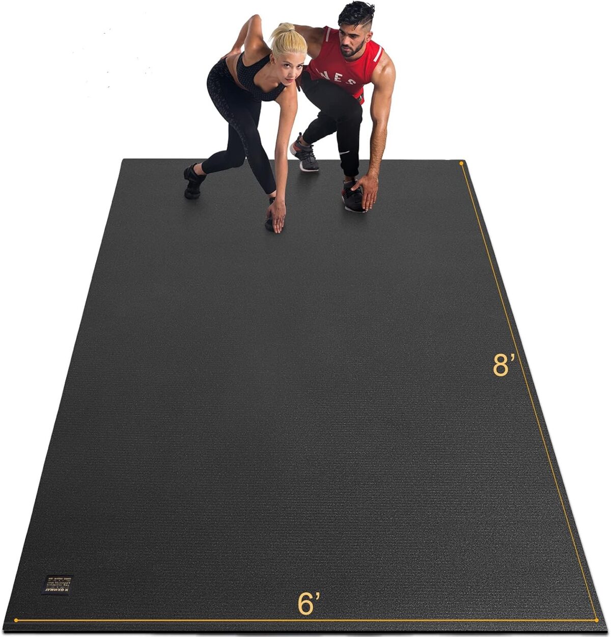 GXMMAT Extra Large Exercise Mat 16'x6'/12'x6'/10'x6'/8'x6'(7mm), Extra Wide Workout Mats for Home Gym Flooring, Non-Slip Thick Durable Cardio Mat for MMA,Plyo,Jump Rope,Weights,Fitness,Shoe-Friendly - Image 1