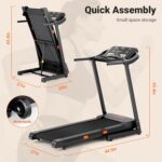 THERUN Incline Treadmill, 0-12% Auto Incline Treadmill for Running and Walking, 300 lbs Weight Capacity, Wide Belt, 3.0 HP, 18" LED Screen, 2 Layers Shock-Absorbing - Image 2