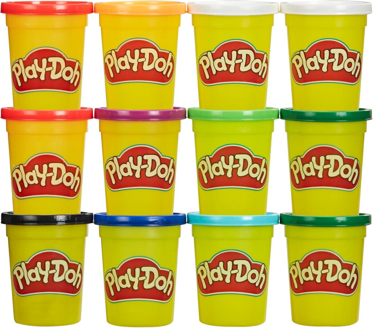 Play-Doh Jewel Colors Bulk 12-Pack of 4-Ounce Cans, Easter Basket Stuffers for Girls & Boys, Party Favors, Kids Arts & Crafts, Preschool Toys, Ages 2+ - Image 1