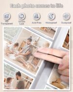 Photo Album 4x6 with 300 Pockets,Slip-in Picture Albums,Linen Cover Memory Book with Front Window,White Page Vertical Photo Book for Wedding,Family,Anniversare,Baby,Vacation - Image 4